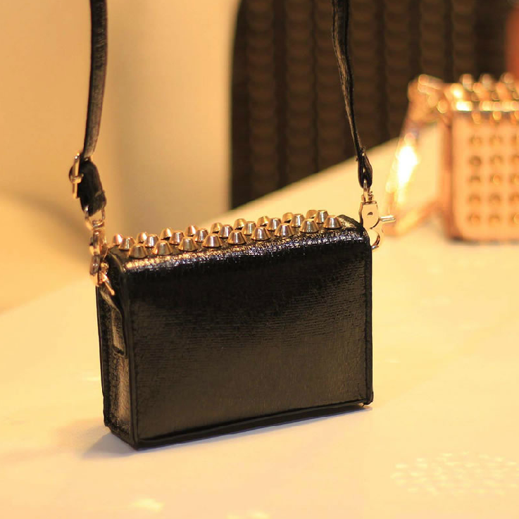 All Studded Shoulder Bag / Handbag / Clutch (Black) on Luulla