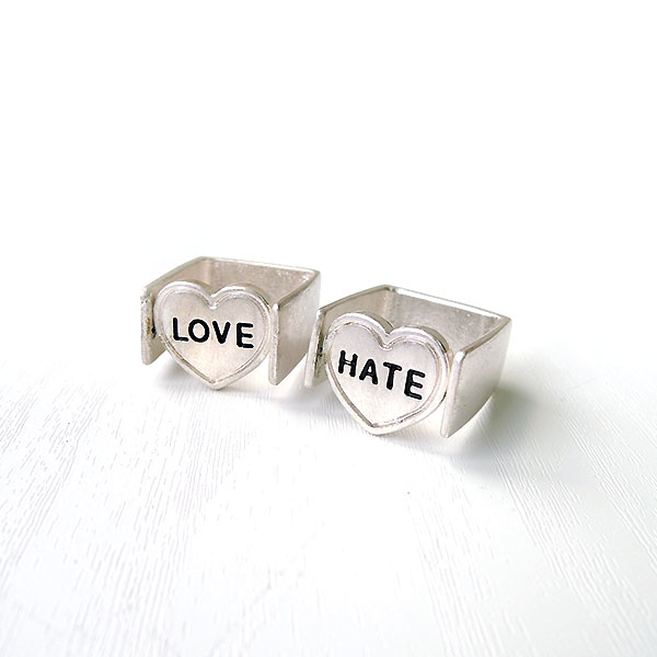 Rotatable Love / Hate Ring