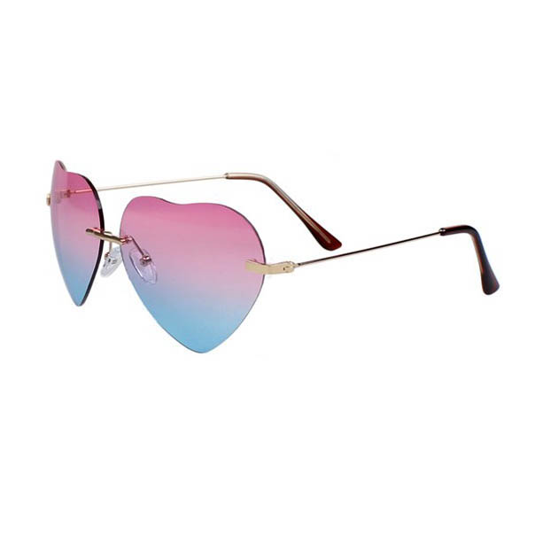 Pink & Blue Heart Shape Sunglasses