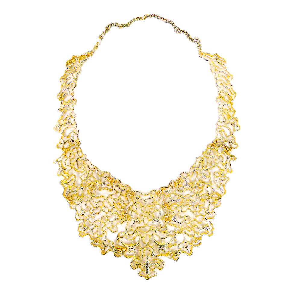 Gold Tone Hollow Out Collar Necklace on Luulla